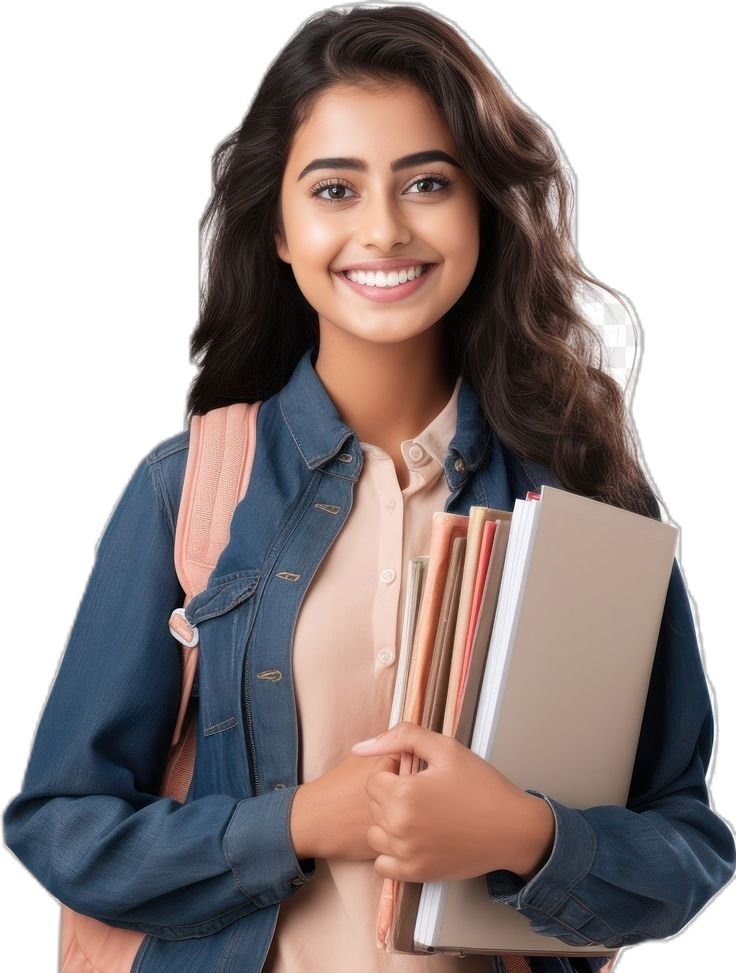 Download premium png of PNG Young indian girl student smile standing about student png, indian student, indian student holding book, indian girl png, and student 13286190